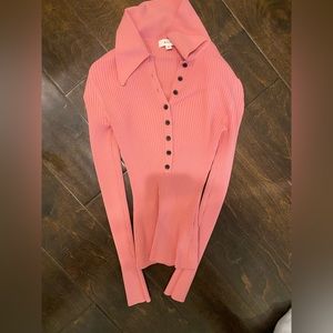 A.L.C. Eleanor Rib Knit Polo Sweater